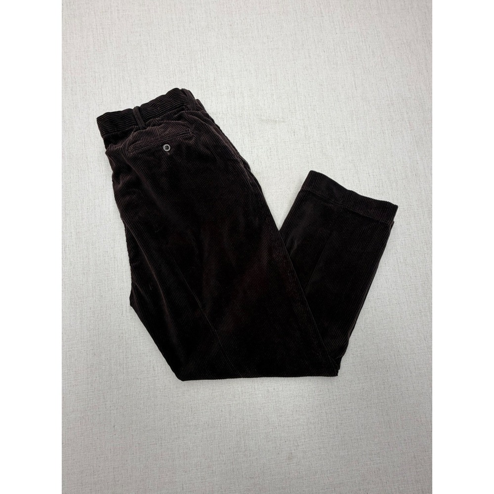 Polo Ralph Lauren Mens Brown Corduroy Pants Straight Leg 40x30 Wide Wale Cotton